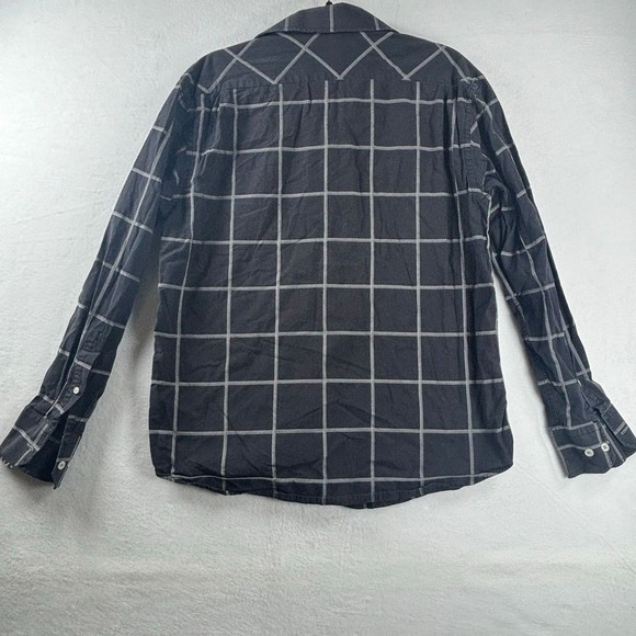 Ben Sherman Mens L Long Sleeve Button Down Shirt Black Gray‎ Check Grid Casual - Picture 7 of 11